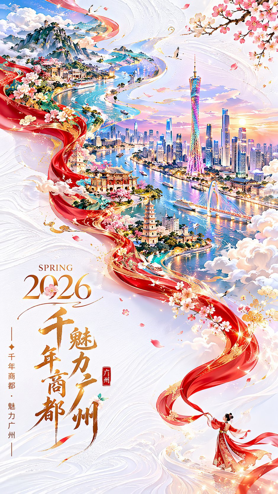 春天广州城市海报
