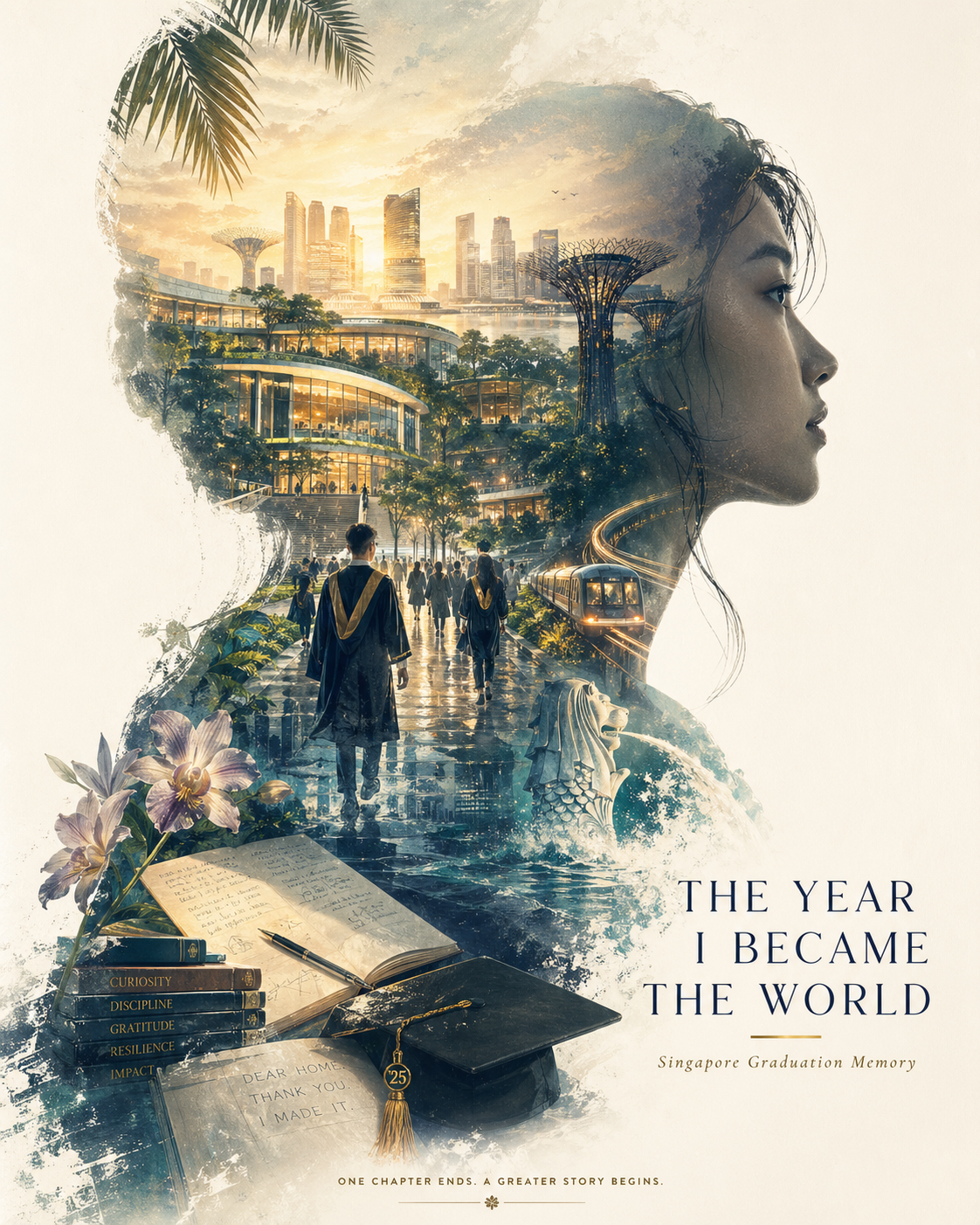 Singapore Graduation Silhouette Poster