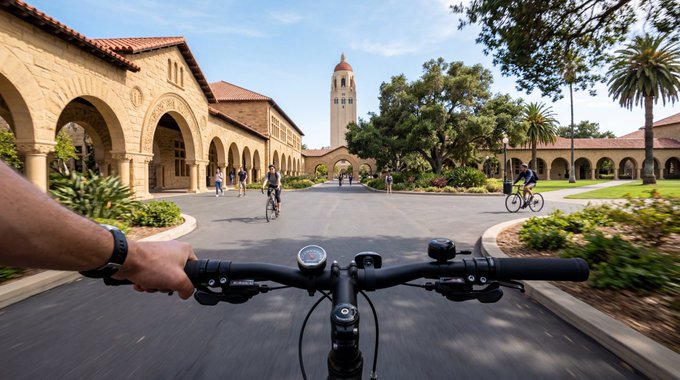 Pov Biker Stanford Campus 2