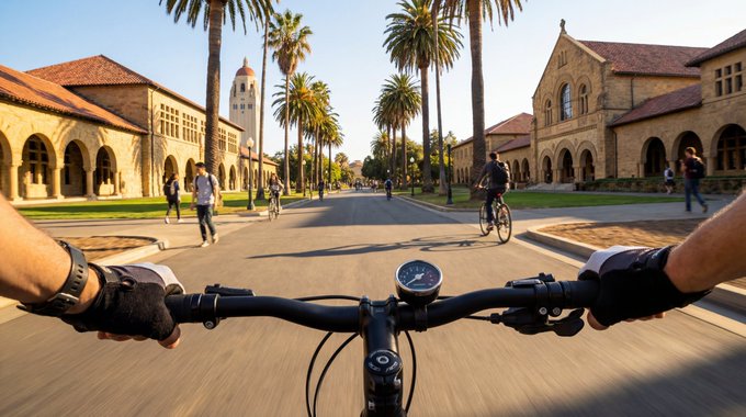 Pov Biker Stanford Campus 3
