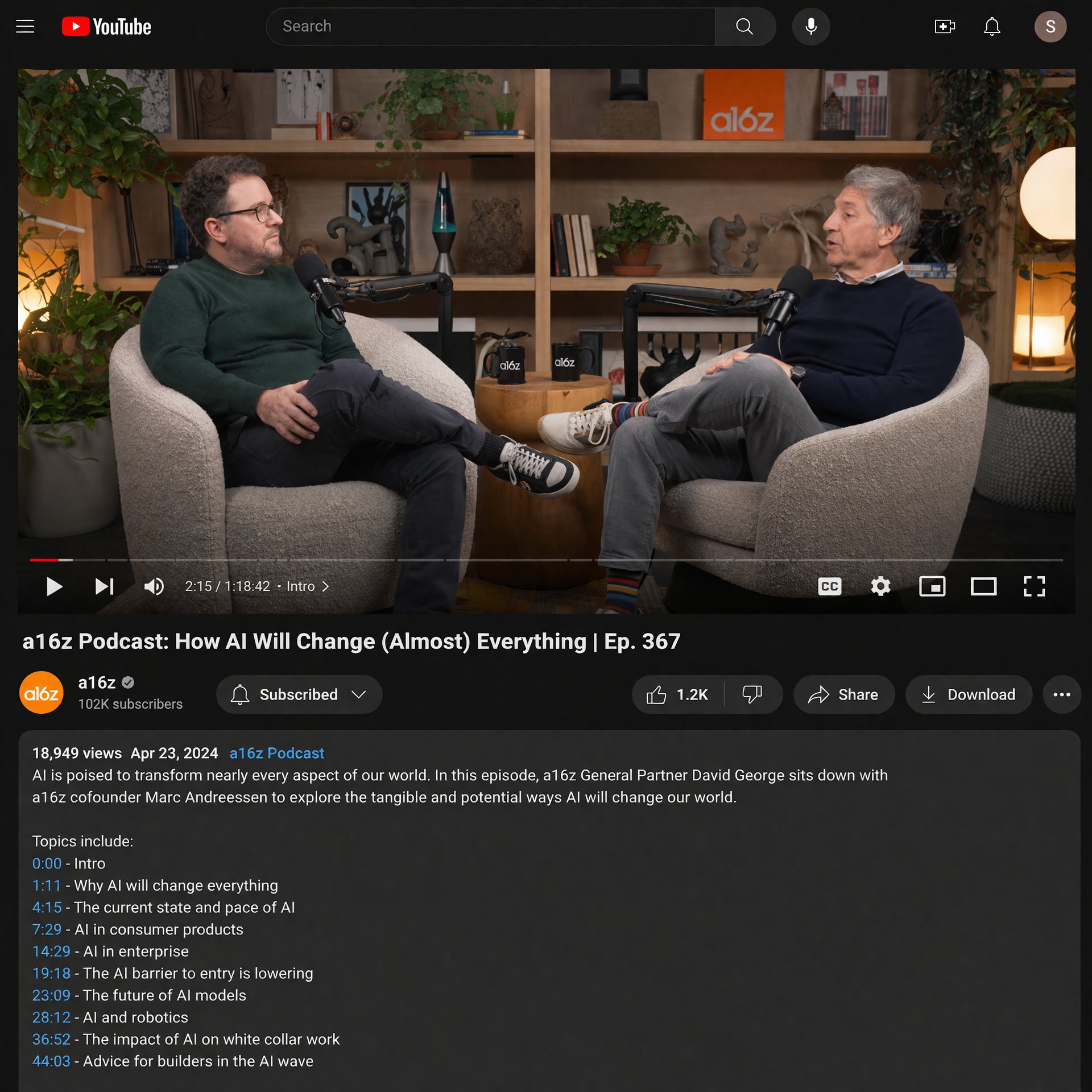 a16z 播客 YouTube 截图 - GPTIMG2.ai image 1