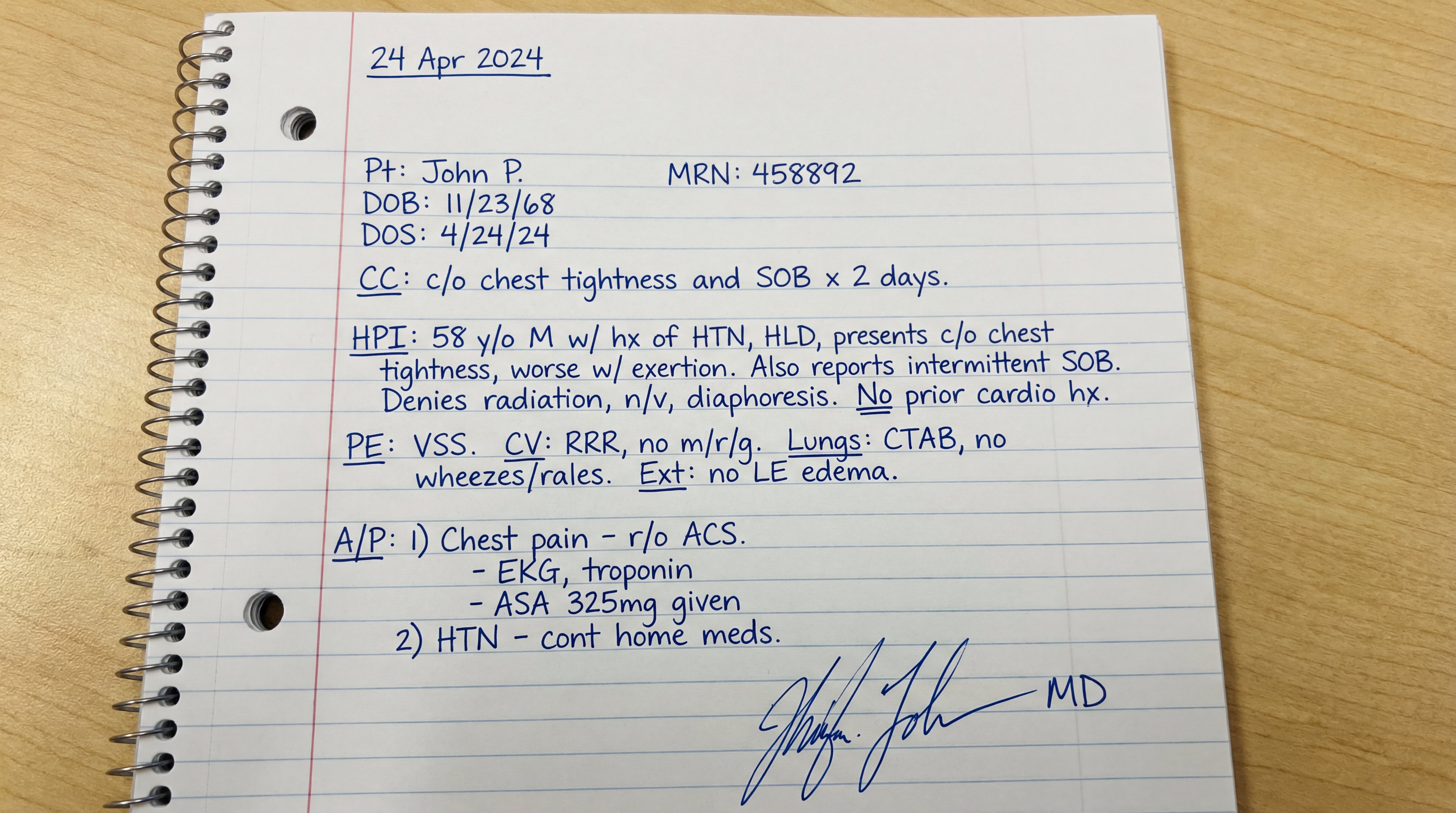 Handwritten Medical Notes Notebook 3