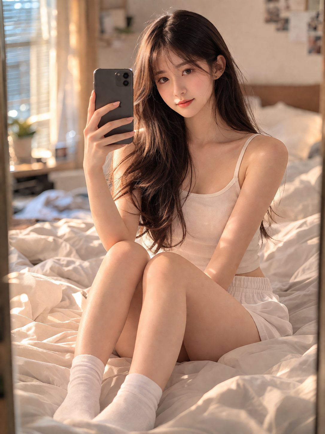 卧室镜子自拍人像 - GPTIMG2.ai image 1