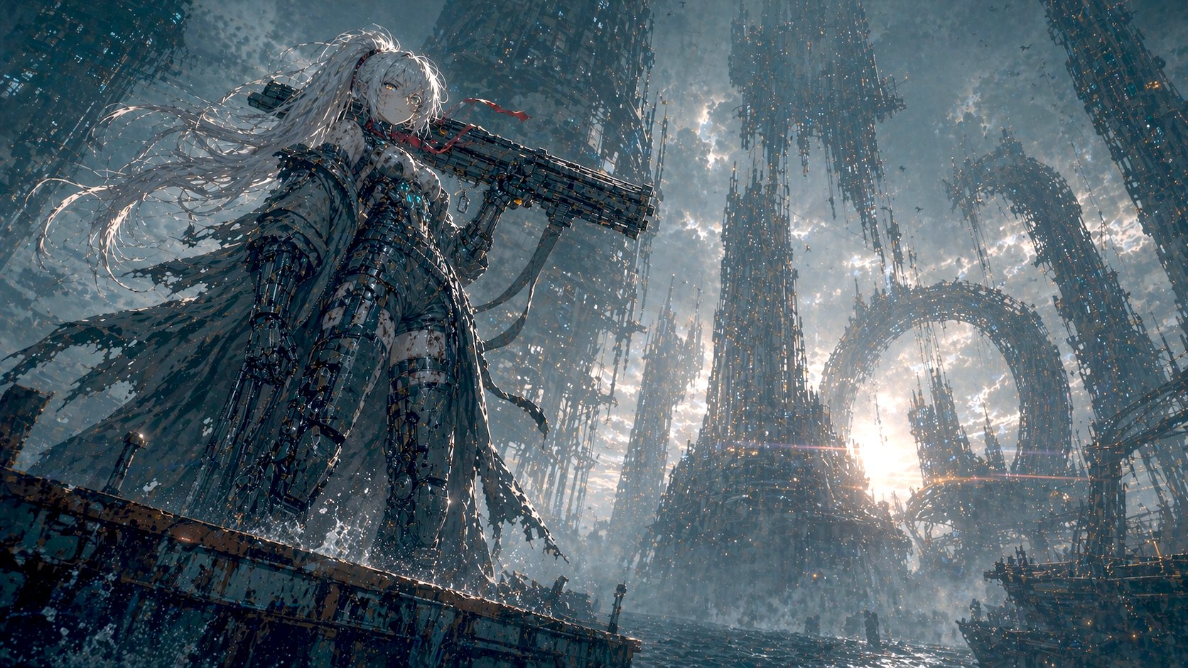 废弃海城机甲少女主视觉 - GPTIMG2.ai image 1