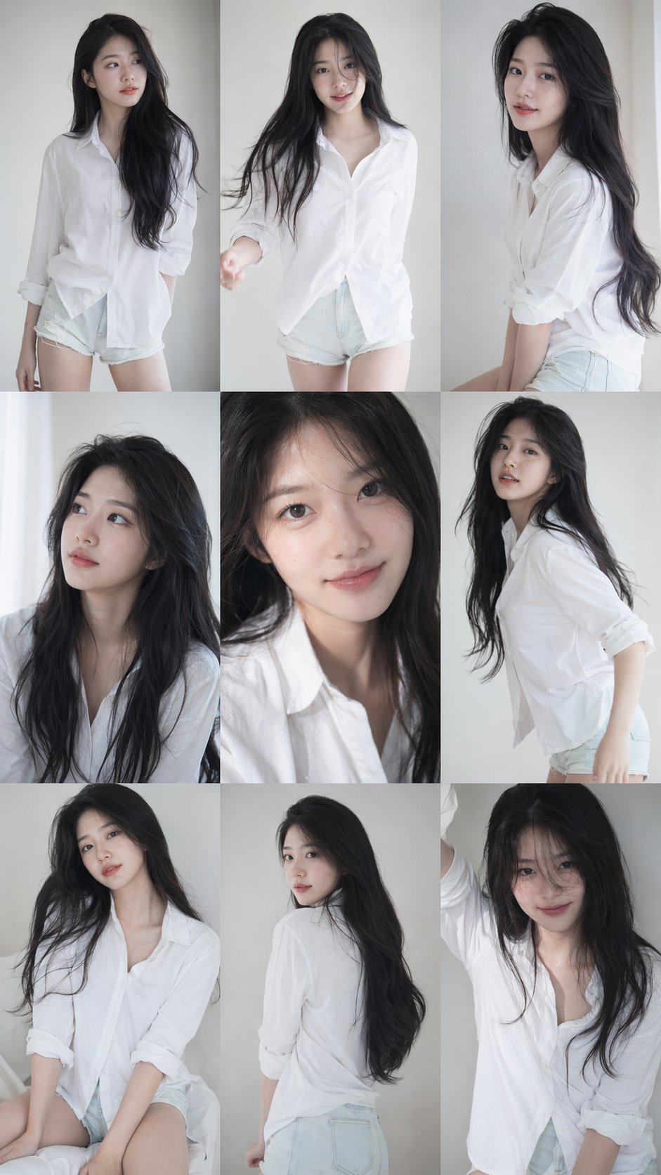 Korean Idol 3x3 Grid Collage Portrait