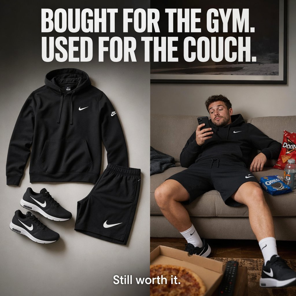 E Commerce Main Image Split Screen Athleisure Ad
