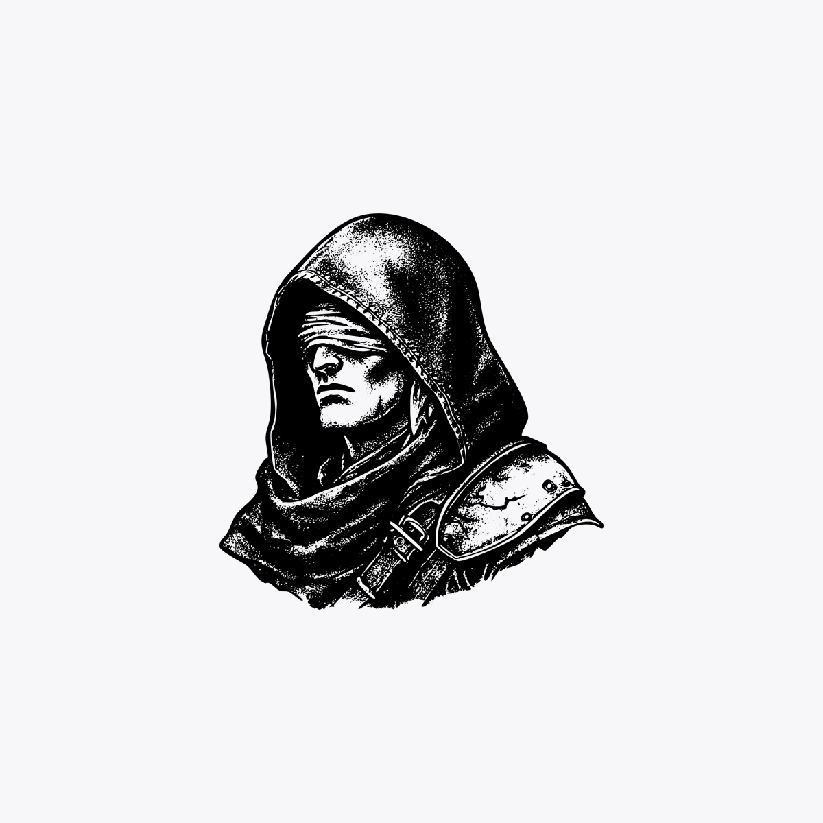 Hooded Fantasy Figure With Obscured Face