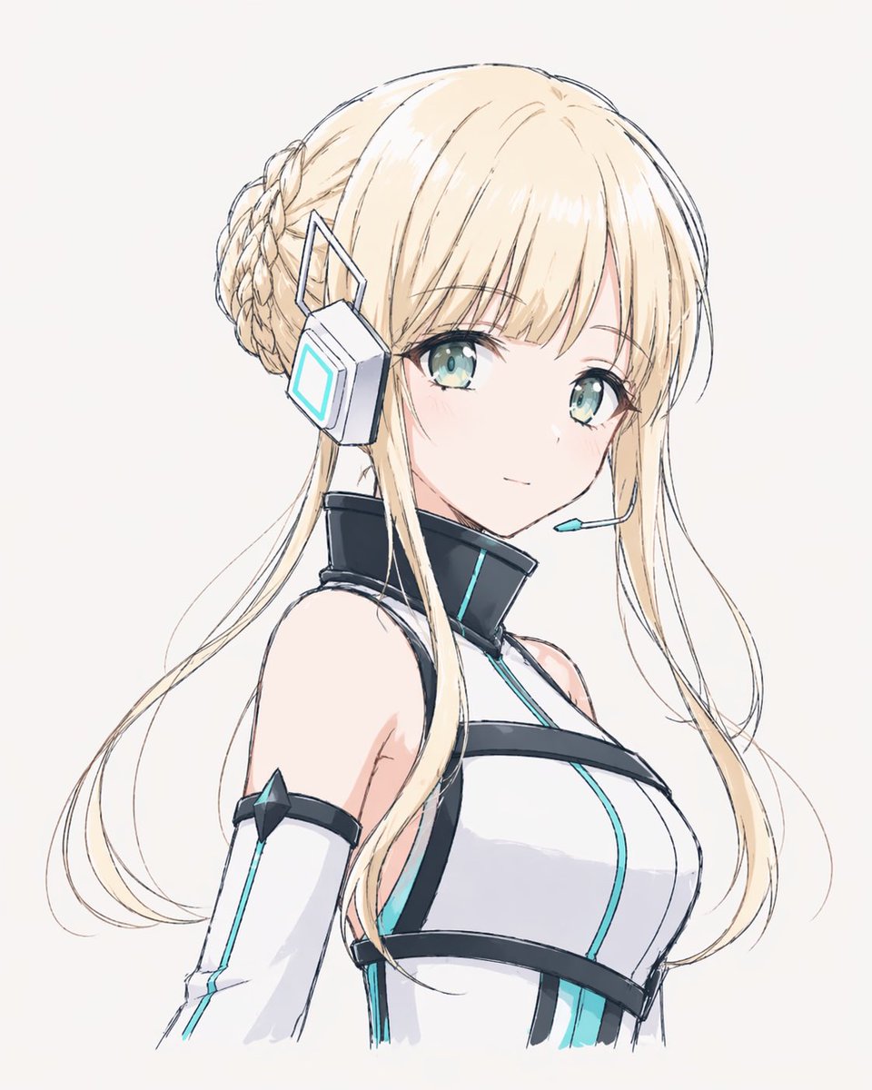 Minimal Futuristic Anime Girl Portrait