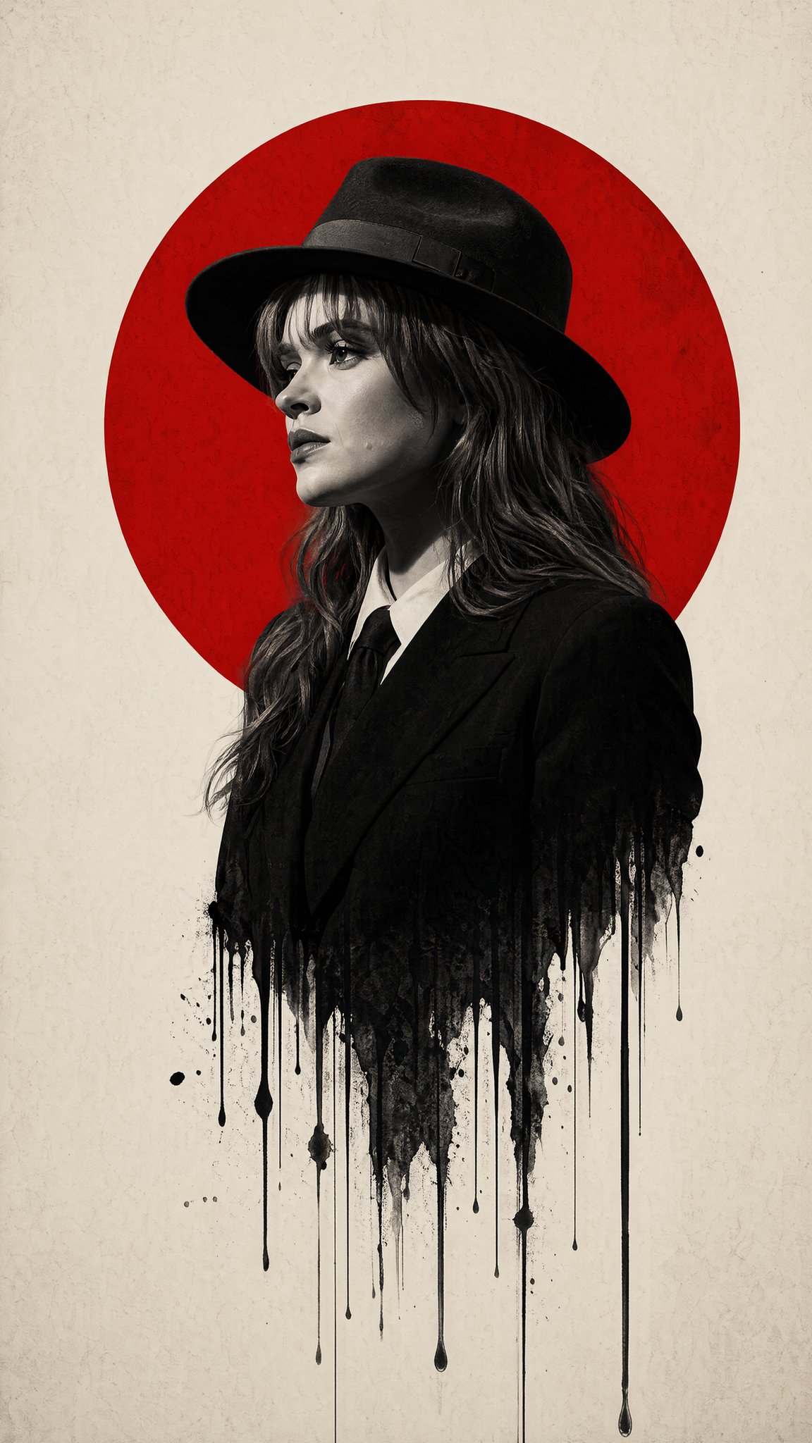 Noir Fedora Red Circle Poster 2