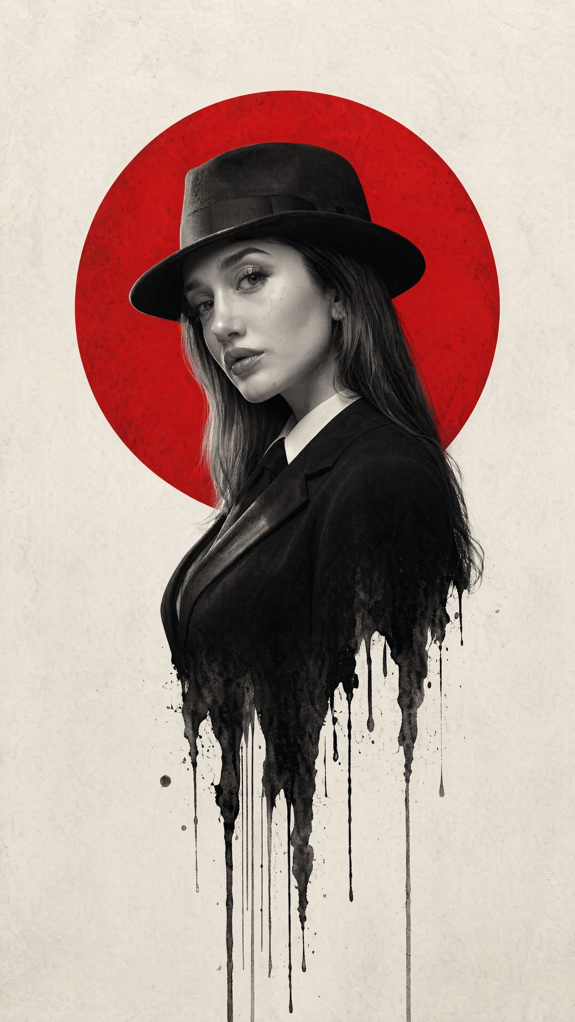 Noir Fedora Red Circle Poster 3