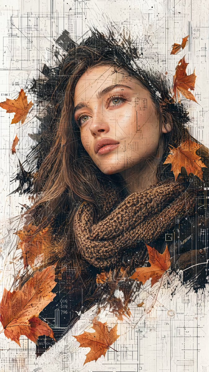 Architectural Blueprint Maple Fashion Portrait 2