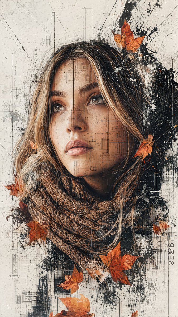 Architectural Blueprint Maple Fashion Portrait 4