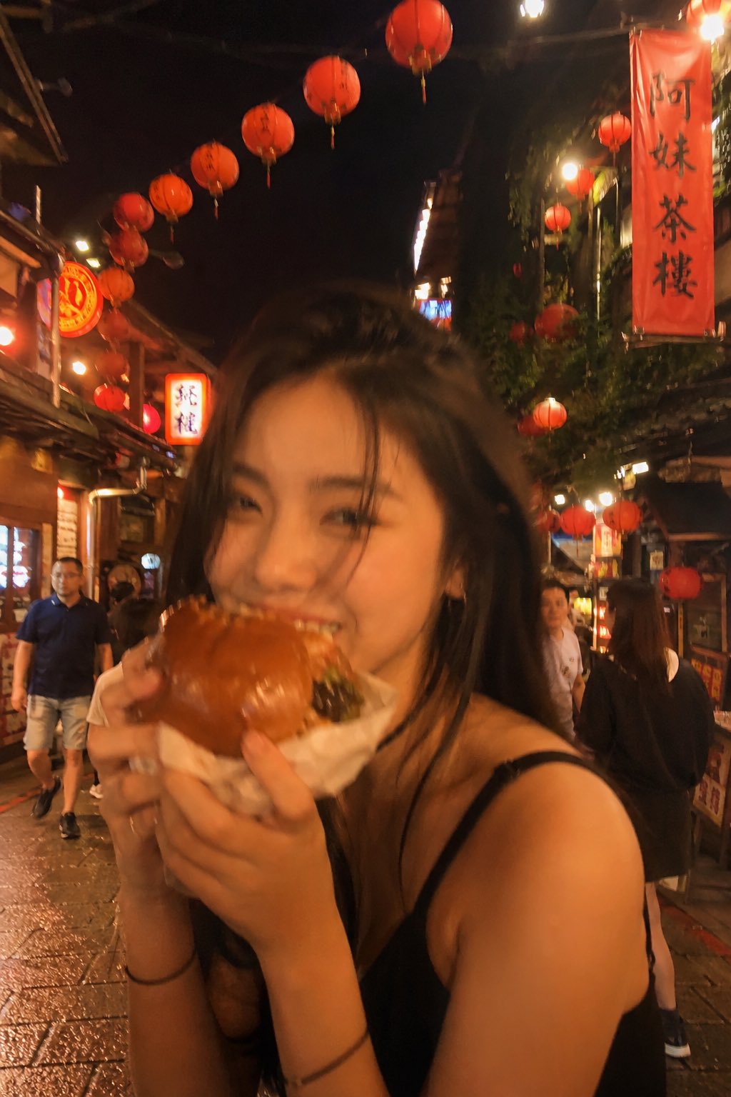 Out Focus Amateur Snapshot Asian Supermodel Standing