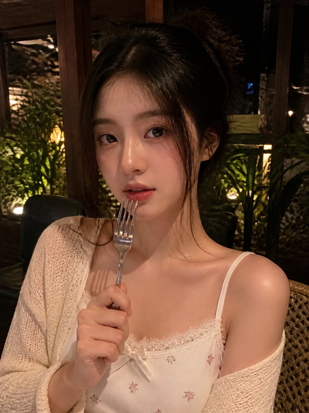Realistic Low Light Phone Style Portrait Young