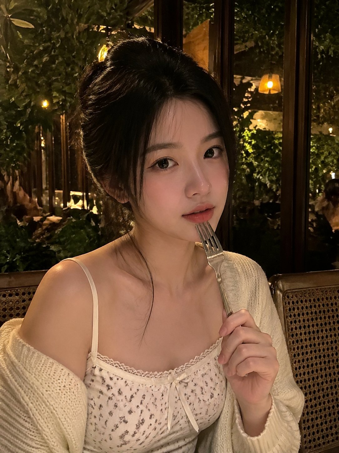 Realistic Low Light Phone Style Portrait Young 3