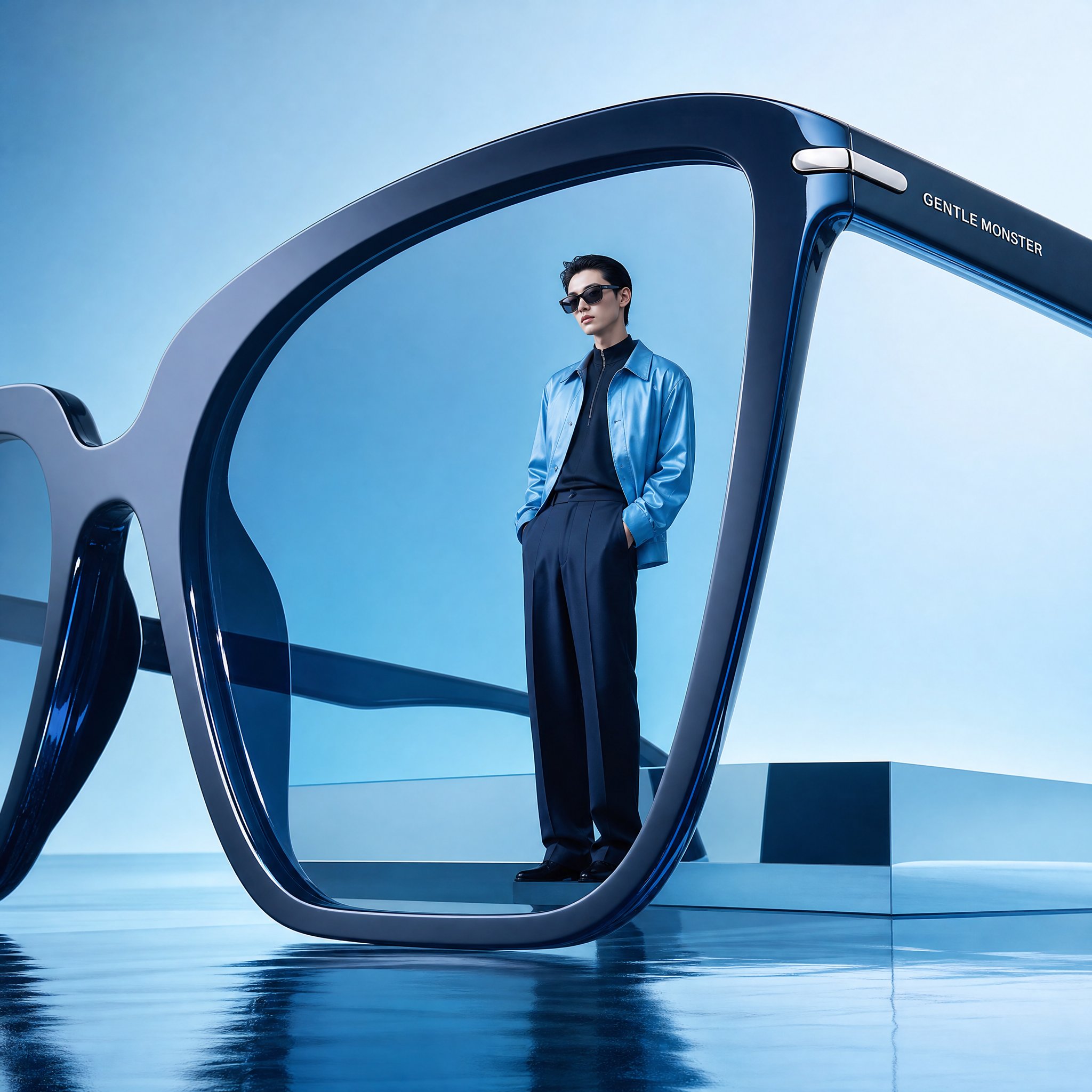 Editorial Eyewear Advertisement Surreal Proportions Enormous Futuristic