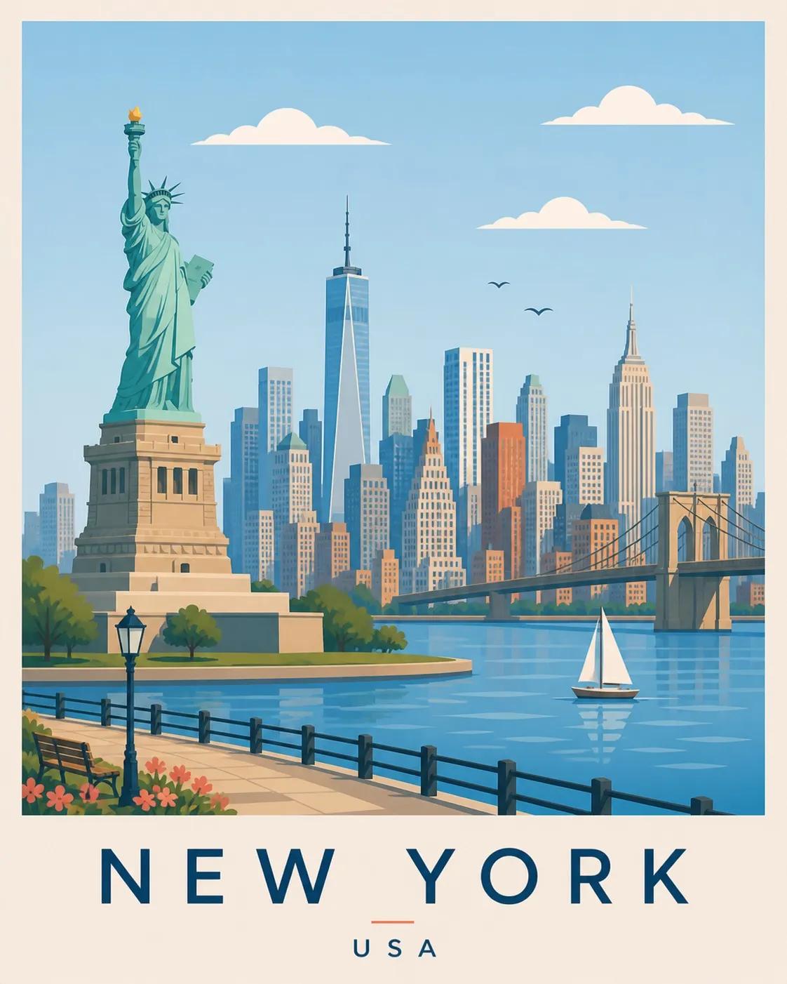 Create Premium Editorial Travel Poster Illustration Destination 2