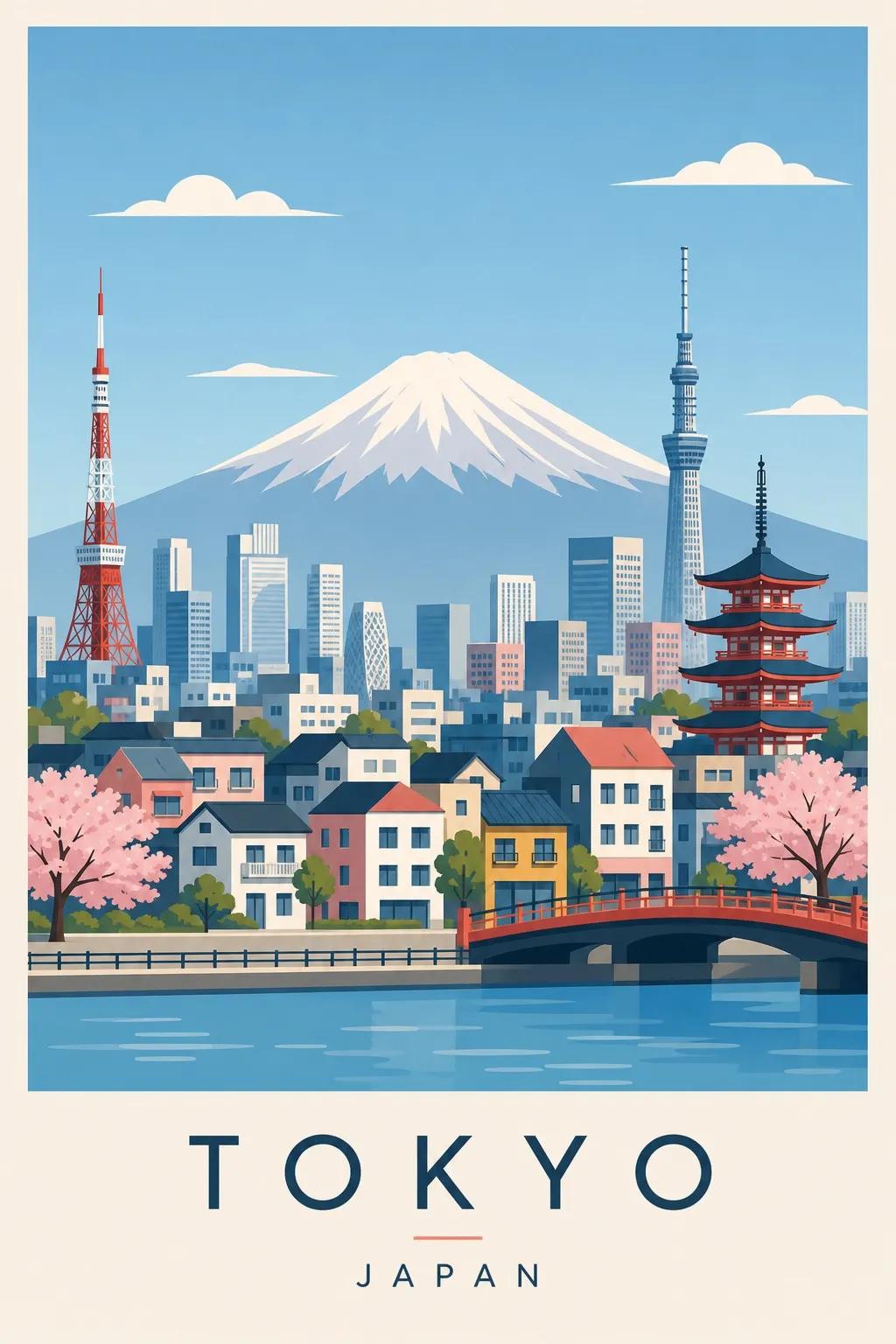 Create Premium Editorial Travel Poster Illustration Destination 4