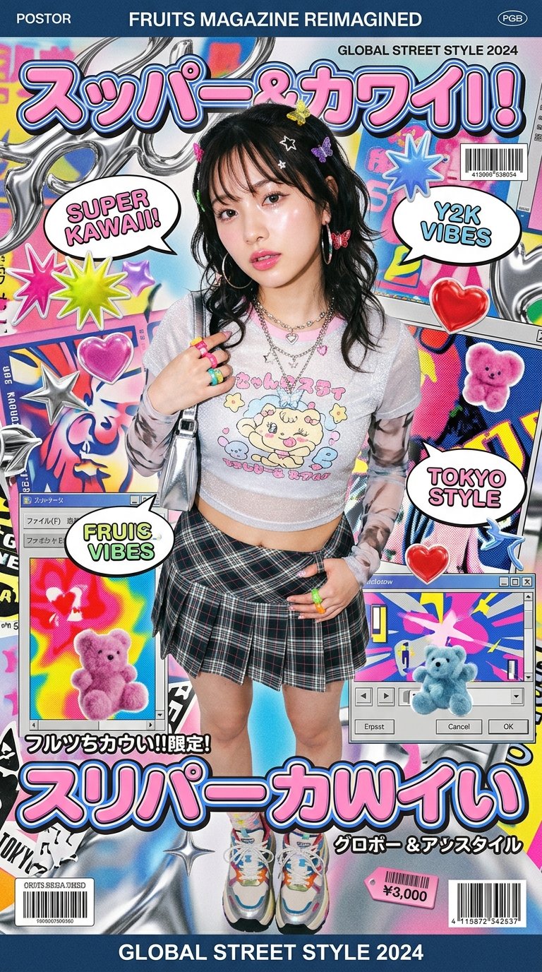 High Fashion Kawaii Y2k Editorial Poster Featuring 2