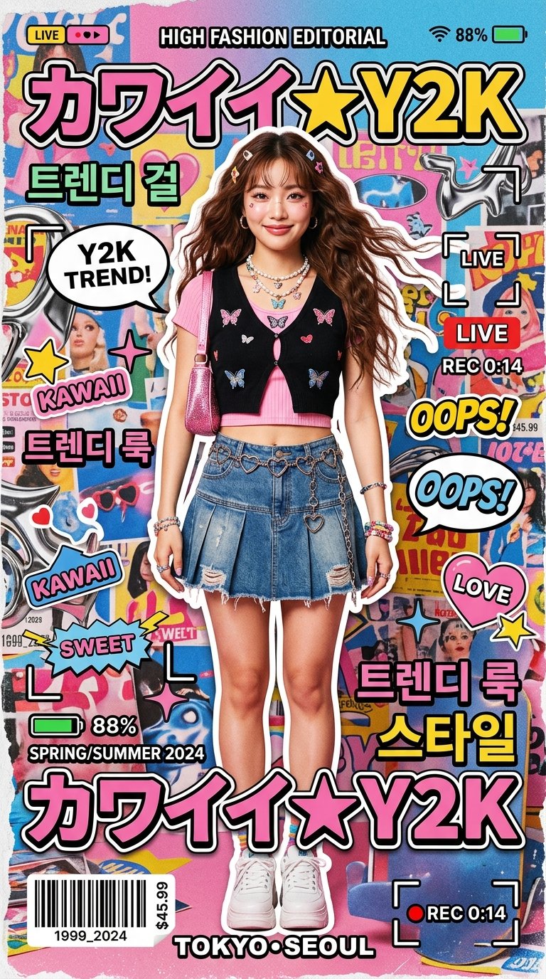 High Fashion Kawaii Y2k Editorial Poster Featuring 4