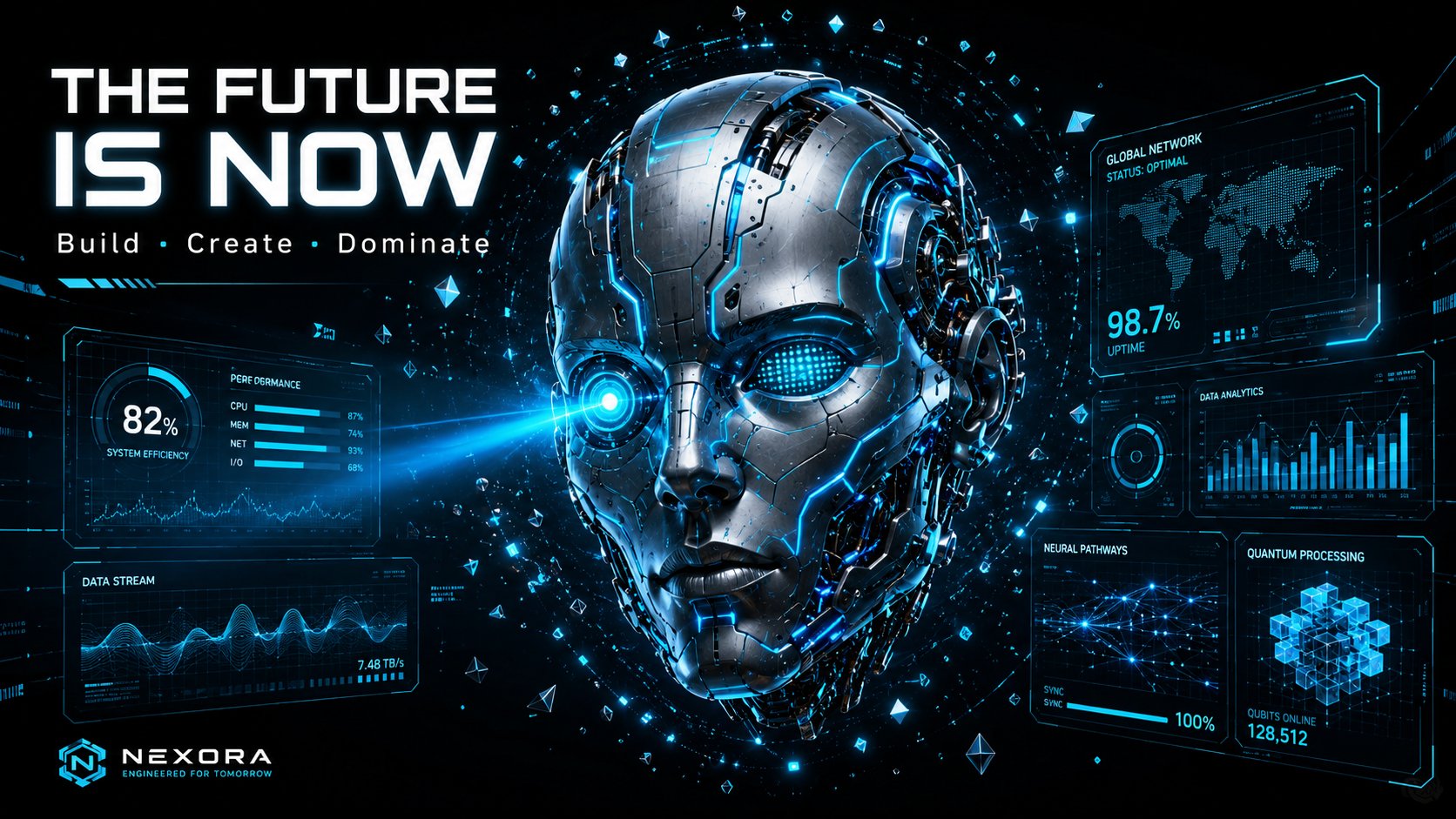 Stunning Futuristic Technology Horizontal Social Media Banner