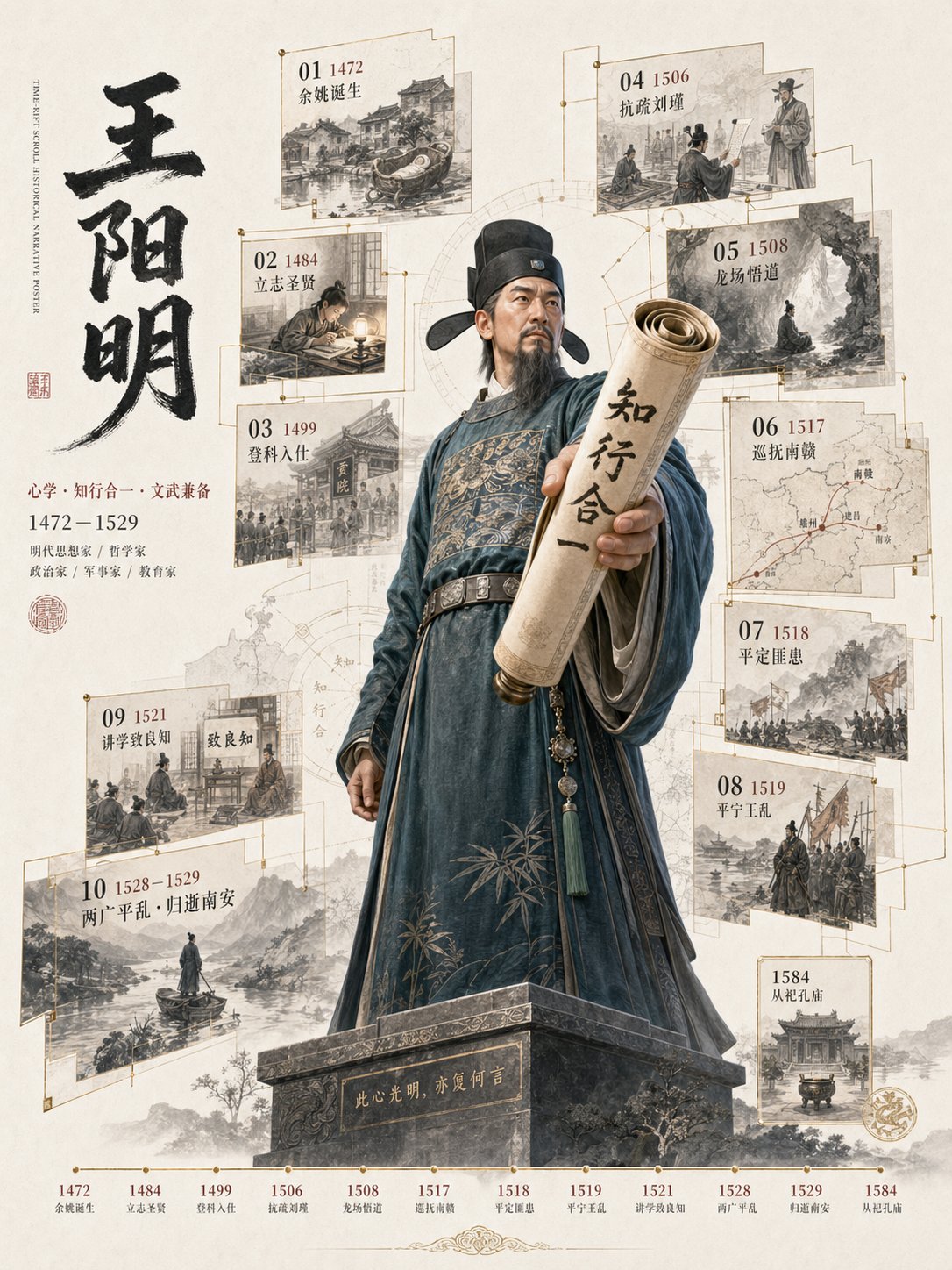 Generate High Detail Historical Figure Breakout Statue 2