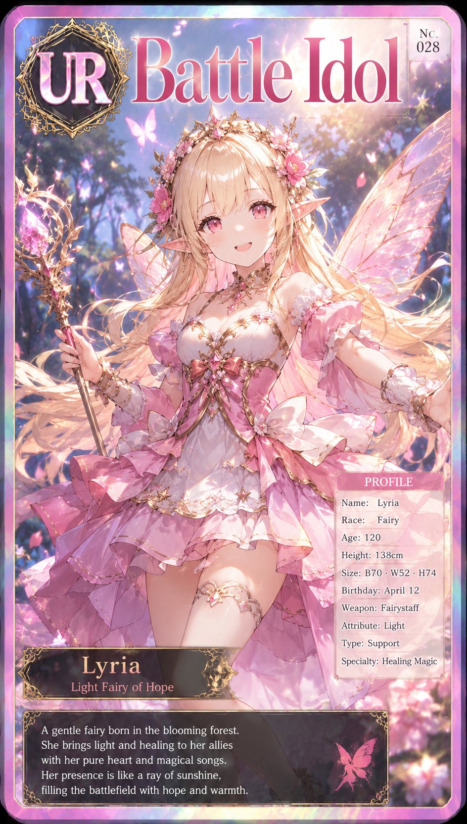 Ultra Detailed Fantasy Anime Trading Card Illustration