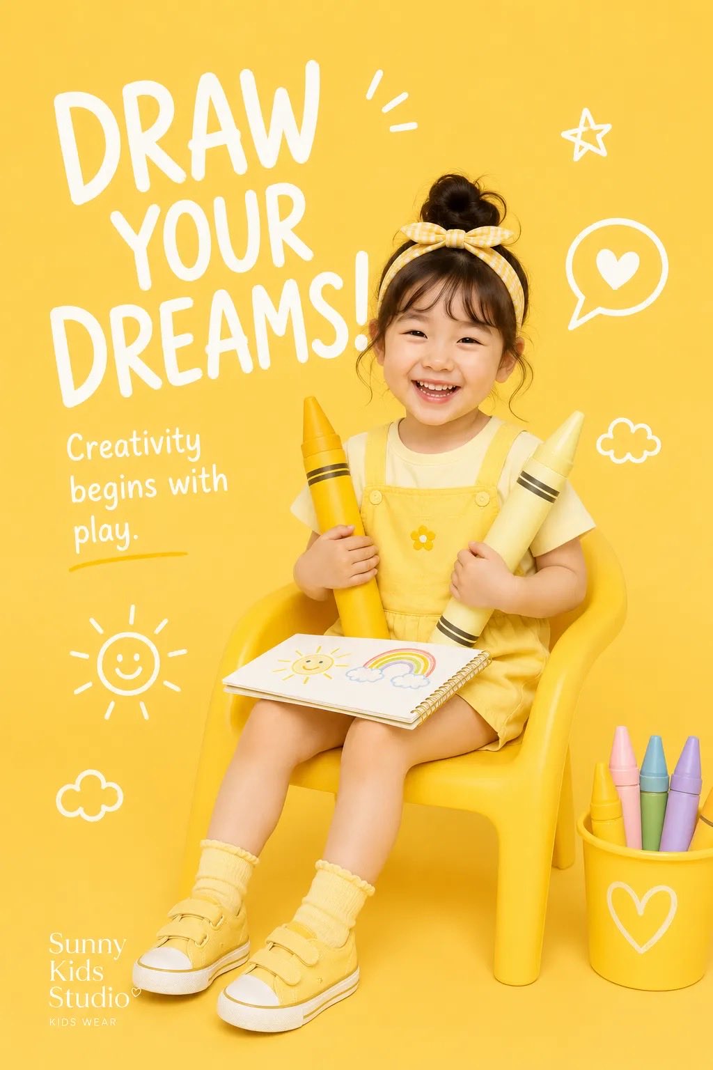 Create Premium Playful Kids Fashion Editorial Poster 3