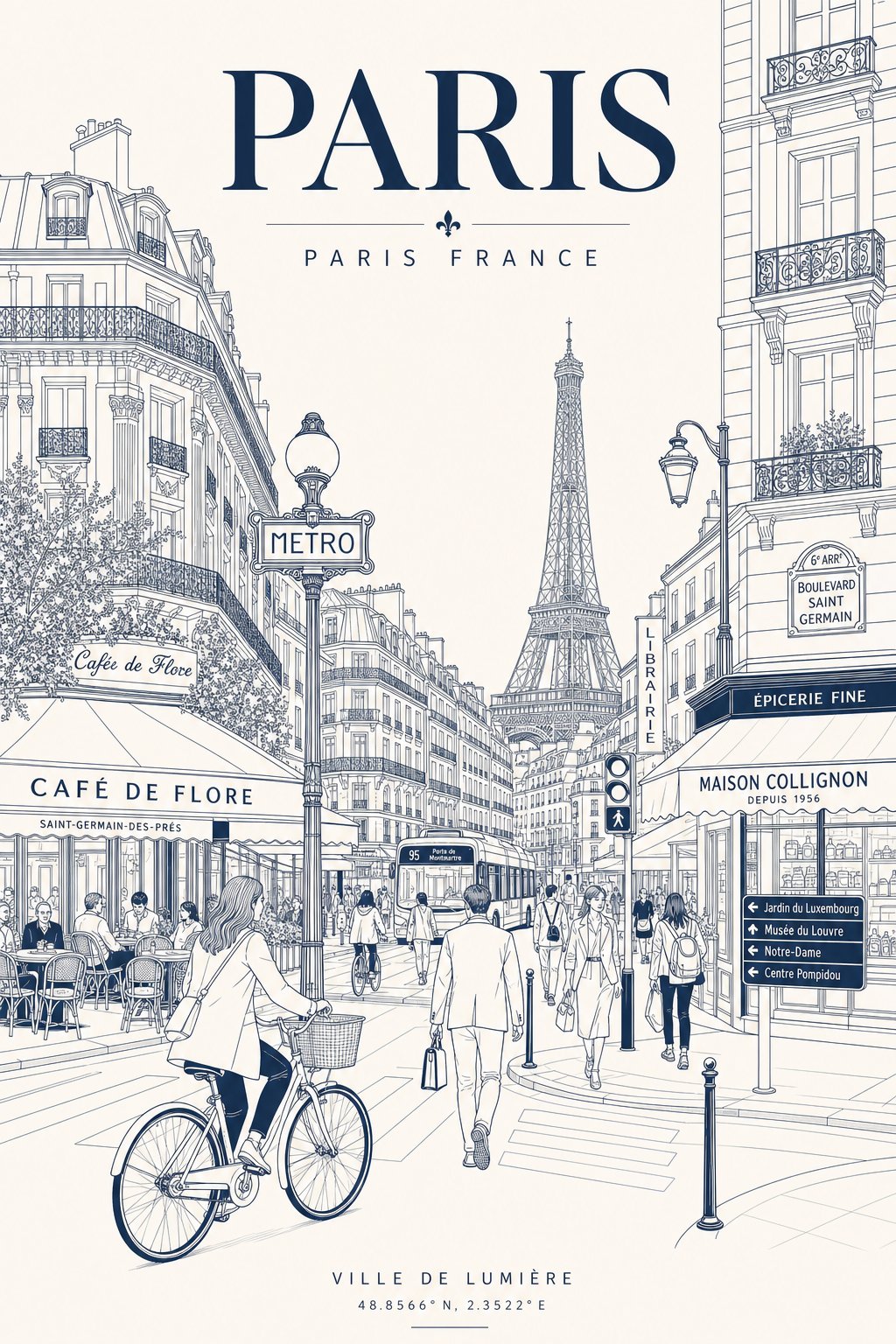 Minimalist Travel Poster Destination Iconic Everyday Street