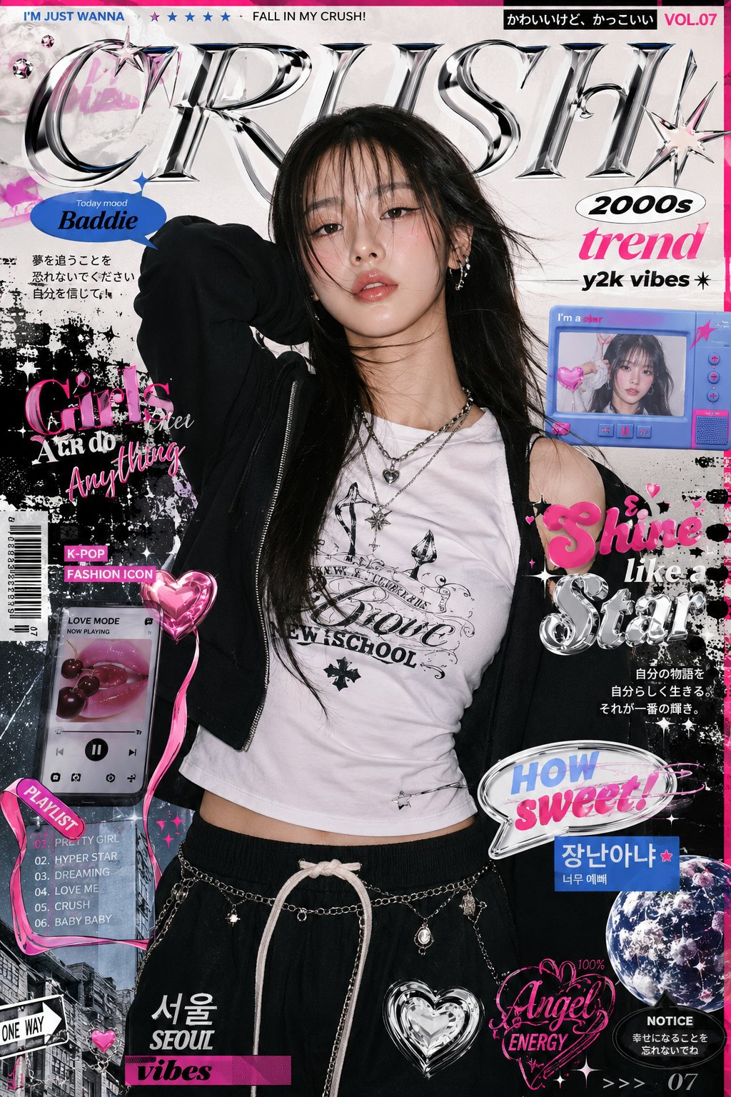 High Fashion Y2k Inspired Editorial Artwork Featuring