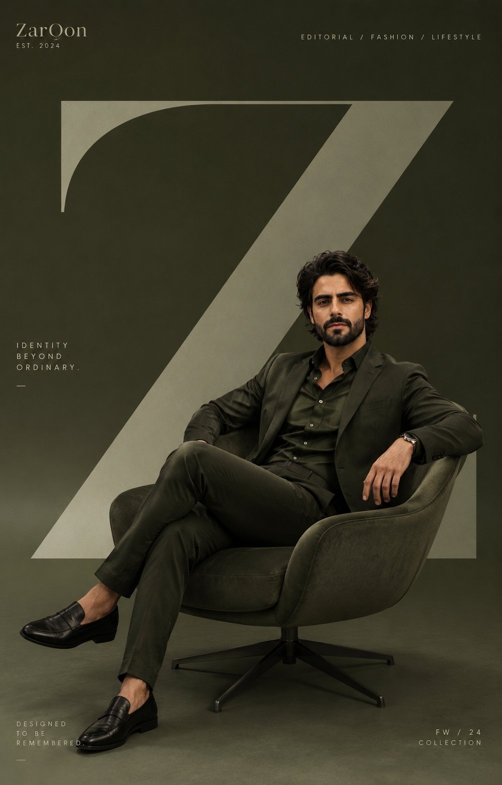 Create Premium Modern Editorial Branding Poster Zaroon
