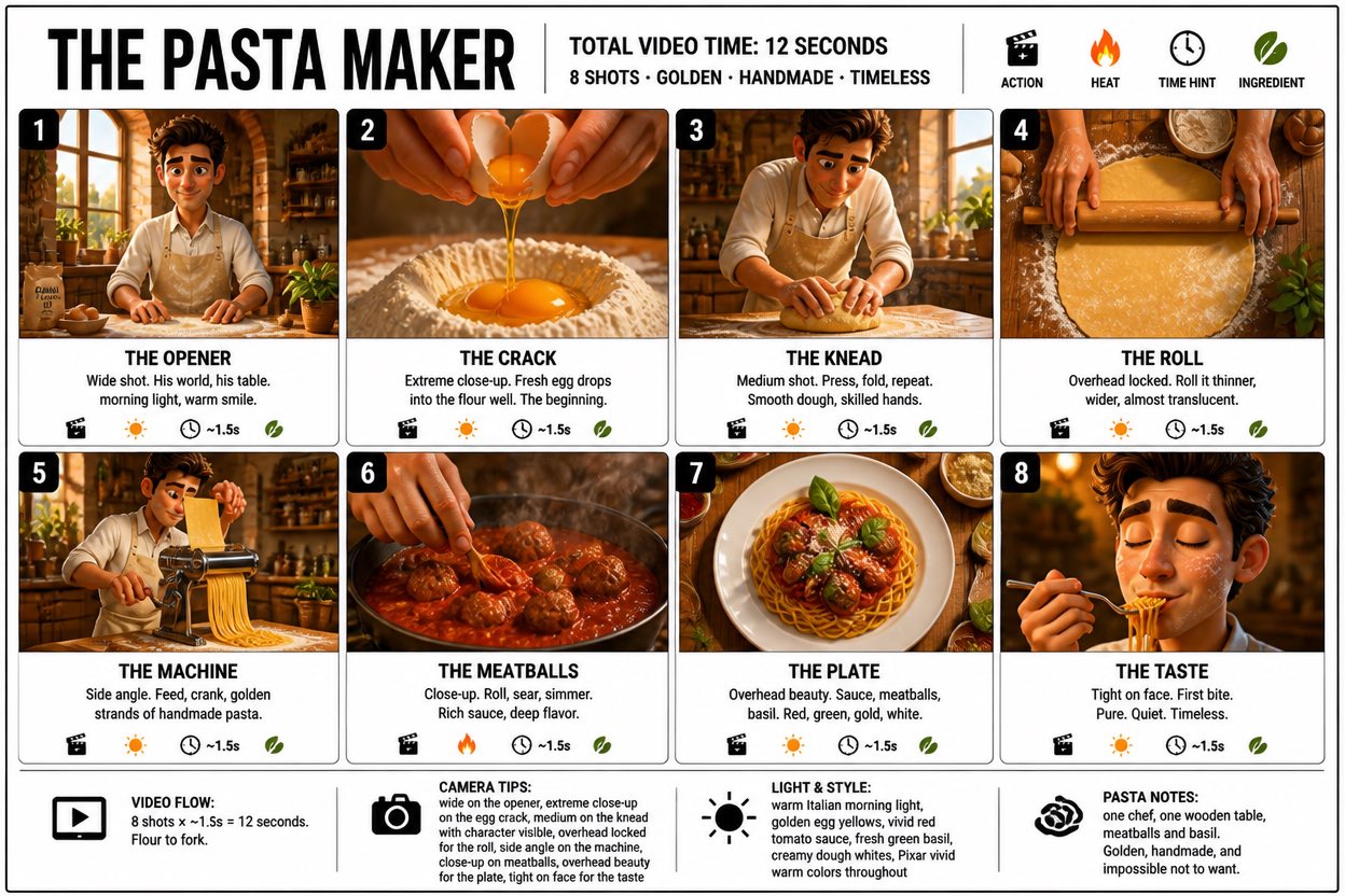 Create Crisp Clean Infographic Storyboard Poster Pasta