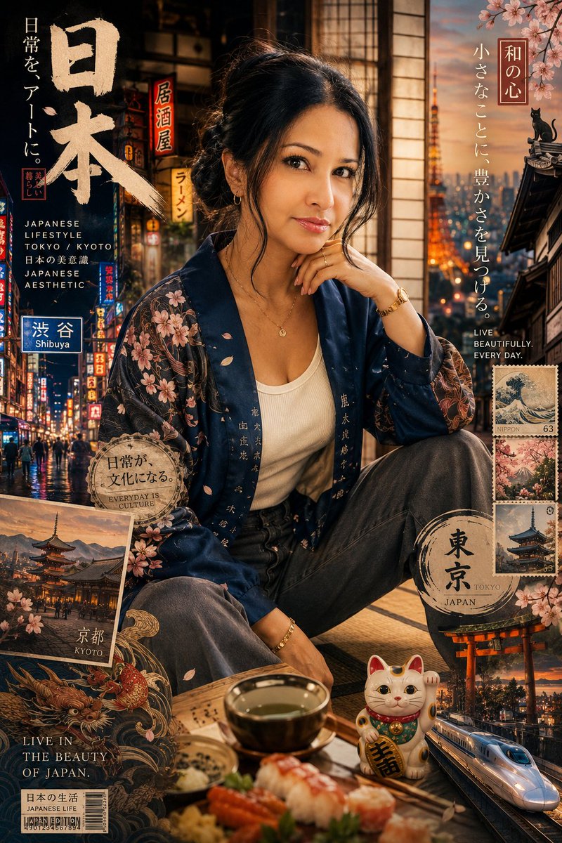 Create High Detail Portrait Poster Bold Japanese