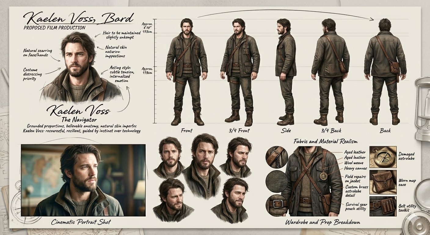 Create Cinematic Realistic Character Design Board High 2