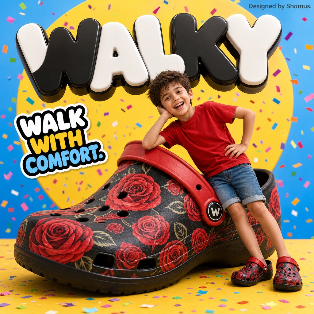 Socialsight Prompt Vibrant Childrens Shoe Advertisement Poster