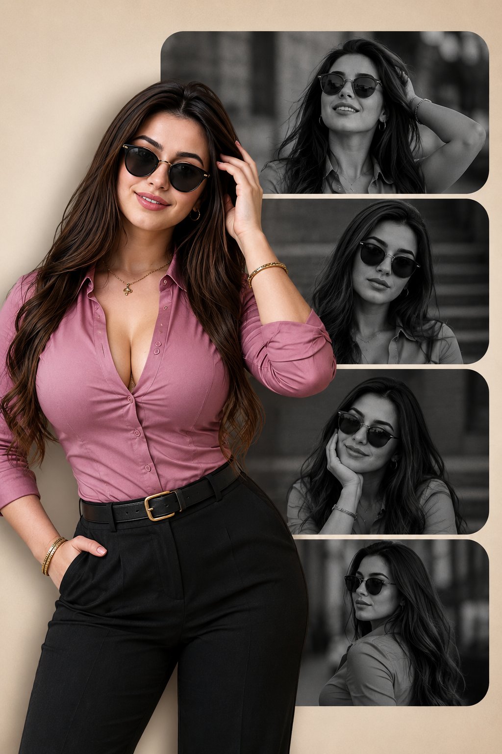 Chatgpt Prompt Vertical Poster Collage Design Beige