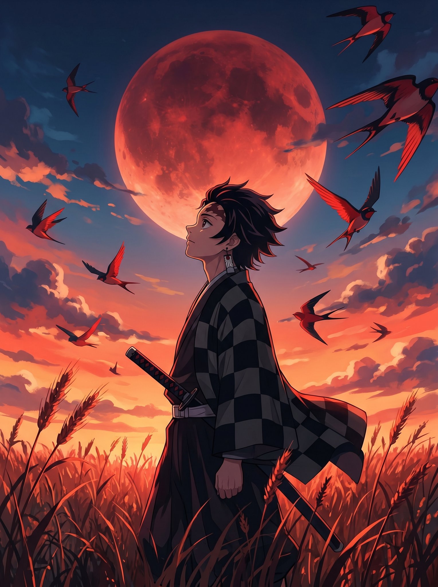 Young Male Anime Warrior Standing Vast Golden 2