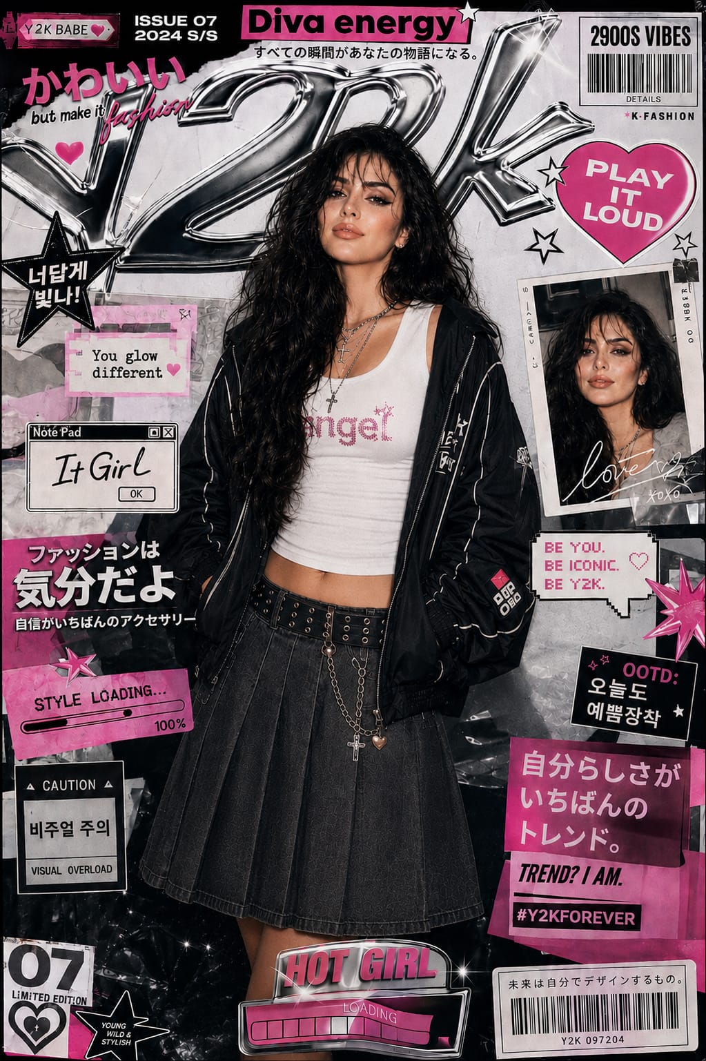 Ultra Stylized Y2k Inspired Fashion Editorial Poster