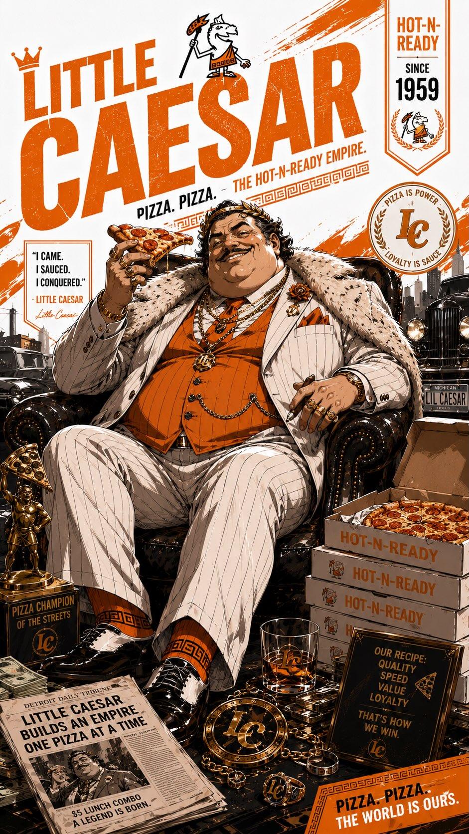 Ultra Detailed Cinematic Mafia Style Pizza Brand