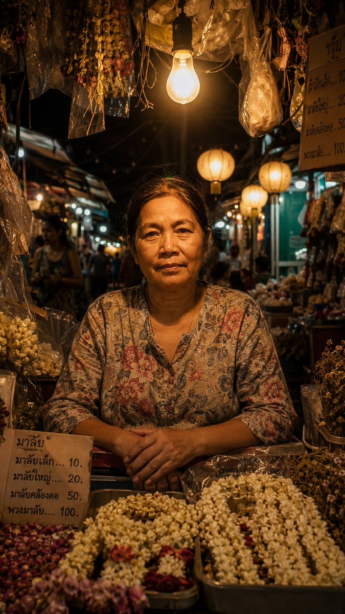 Quiet Documentary Portrait Middle Aged Thai Woman