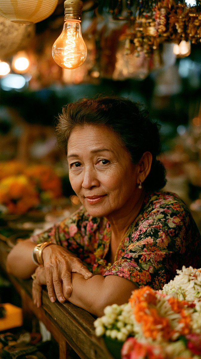 Quiet Documentary Portrait Middle Aged Thai Woman 2