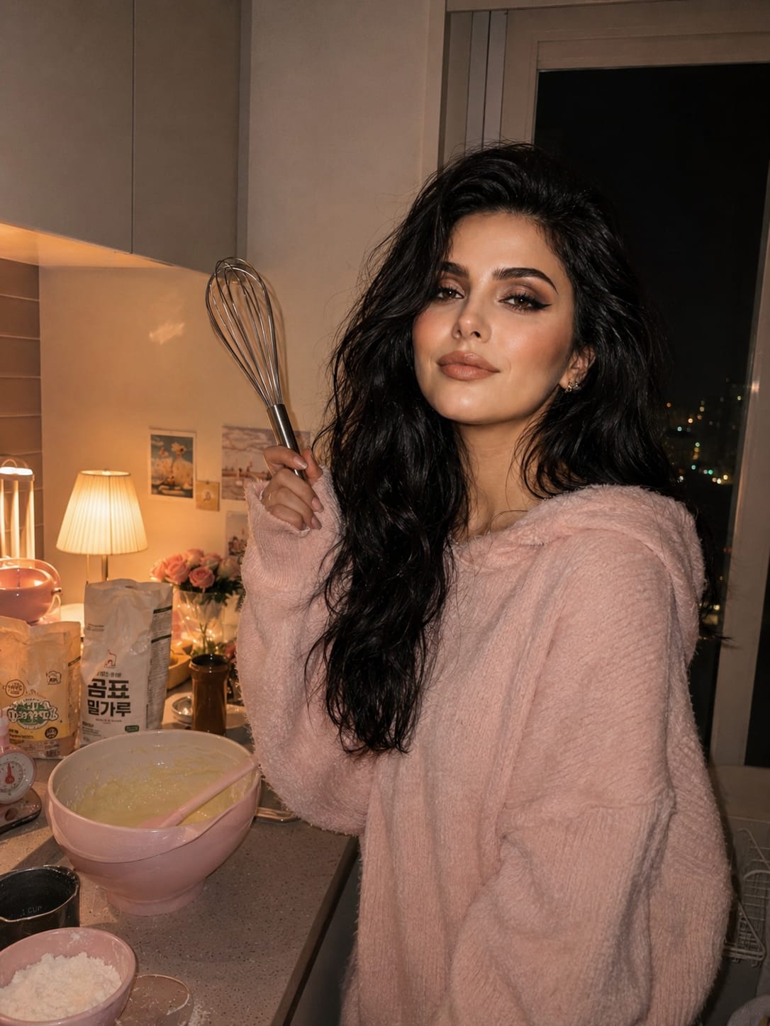 Ultra Realistic Cozy Kitchen Portrait Same Girl